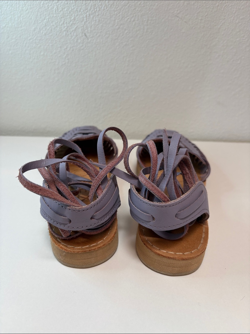 Mexas Lilac Woven Ankle-Tie Sandals - Picture 5 of 10